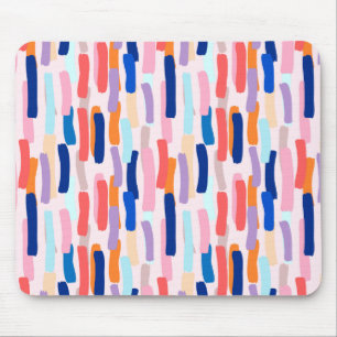 Colorful Paintbrush Stroke Pattern Mouse Mat