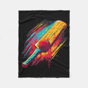 Colorful Painted Cricket T And Ll On Artistic Cric Fleece Blanket
