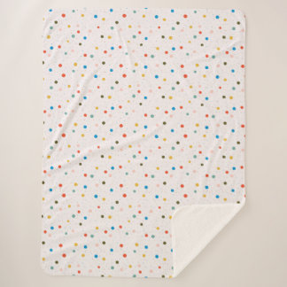 Colorful Painted Dots  Sherpa Blanket