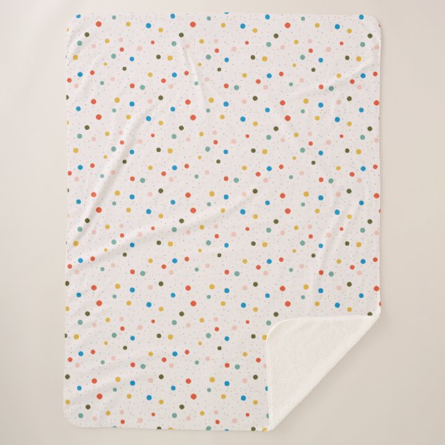 Colorful Painted Dots  Sherpa Blanket (Front)