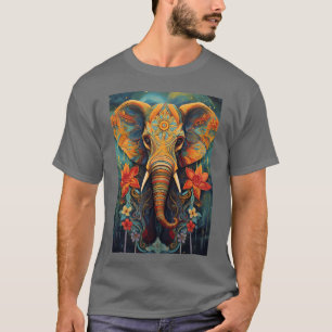 Colorful painted elephant Animal art family T-Shirt