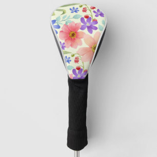 Colorful Painted flowers Golf Head Cover