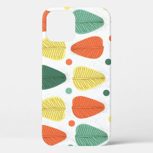 Colorful painted leaves, bright business backgroun iPhone 12 case