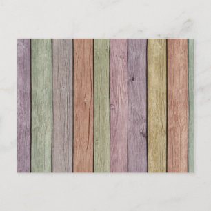 Colorful Painted Weathered Wood Postcard