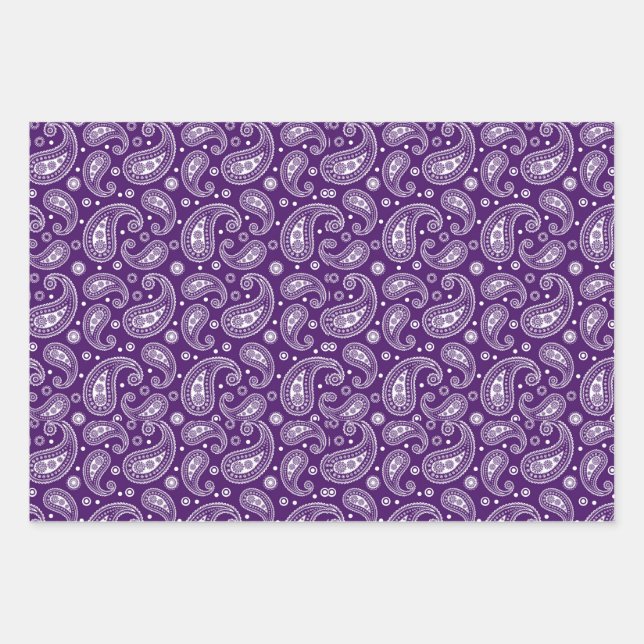 Colorful Paisley Design Wrapping Paper Sheet (Front)