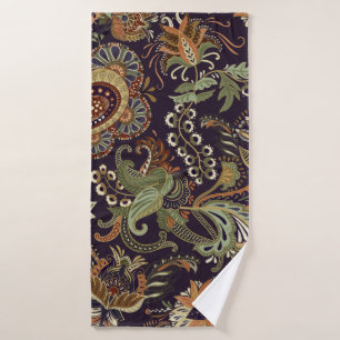 Colorful Paisley pattern. Ethnic vintage wallpaper Bath Towel