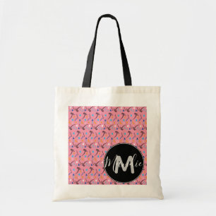 Colorful Palm Tree and Geometric Pattern Tote Bag