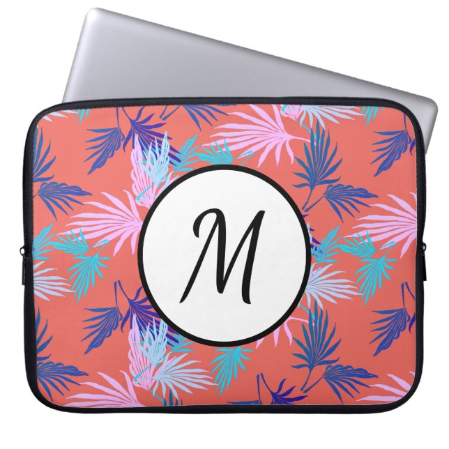 Colorful Palm Tree Leaves Computer Laptop Sleeve (Front)