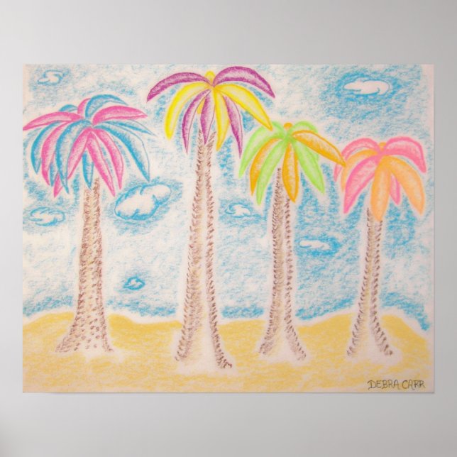 Colorful Palms-Print Poster (Front)