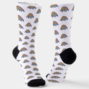 Colorful Pangolin Animal Art Socks