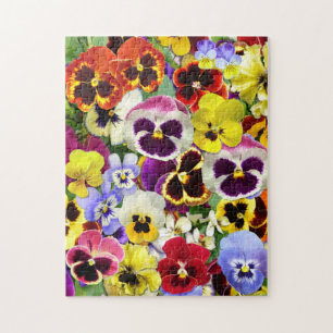 Colorful  Pansies Collage Jigsaw Puzzle