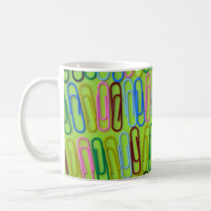 Colorful paperclips patter  coffee mug