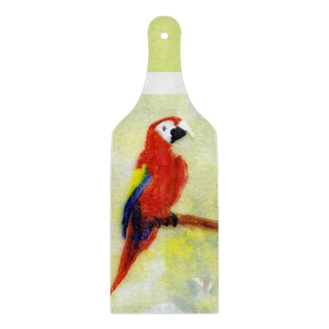 Colorful Parrot Bird Art Cutting Board (Front)