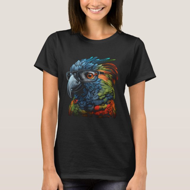 Colorful Parrot Face Graphic Tees Men Women Boys G (Front)