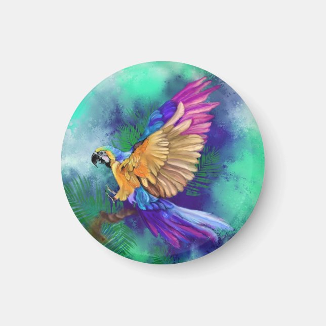 Colorful Parrot Magnet (Front)