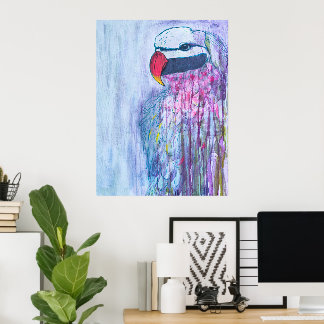 Colorful Parrot Painting Poster