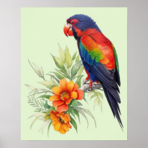 Colorful Parrot Poster