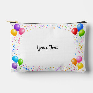 Colorful Party Balloons Confetti Frame Design Accessory Pouch