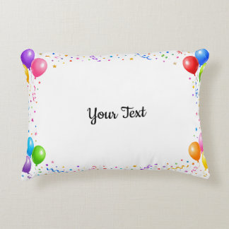 Colorful Party Balloons Confetti Frame Design Decorative Cushion