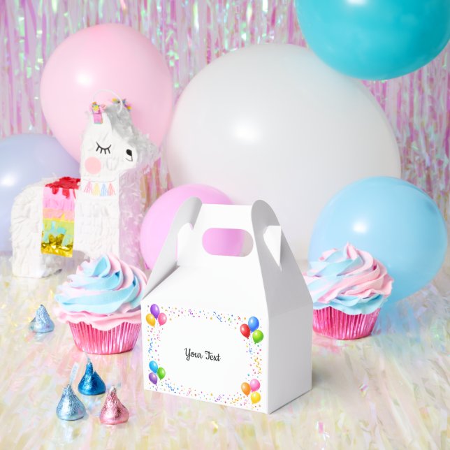 Colorful Party Balloons Confetti Frame Design Favour Box (Party)