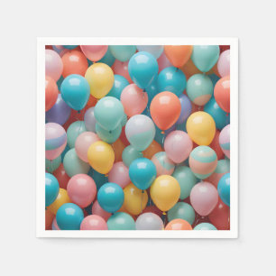 Colorful Party Balloons Pattern  Napkin