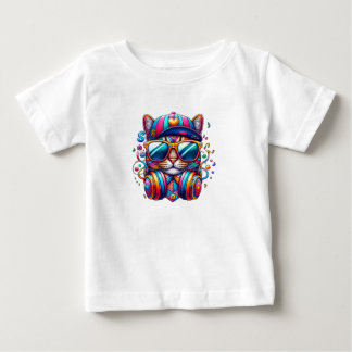 colorful party cat baby T-Shirt
