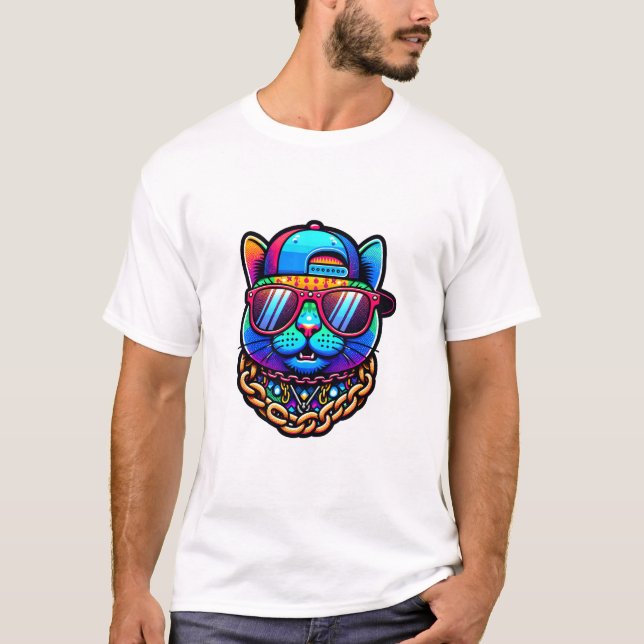 colorful party cat T-Shirt (Front)