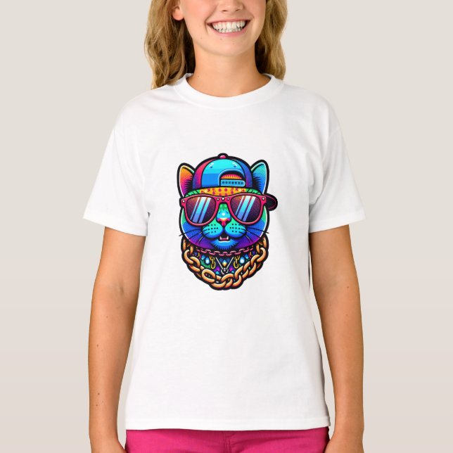 colorful party cat T-Shirt (Front)