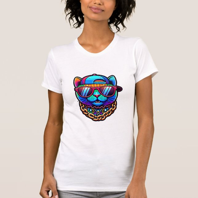 colorful party cat T-Shirt (Front)