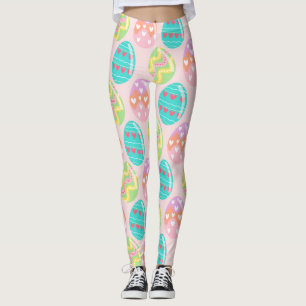 Colorful Pastel Easter Egg Pattern Leggings