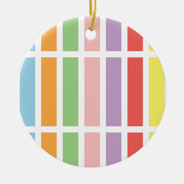 Colorful Pastel Hues Ceramic Tree Decoration (Front)