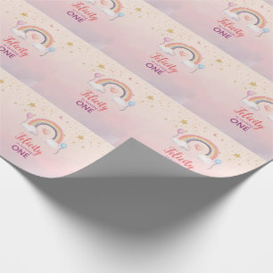 Colorful Pastel Rainbow Girl Birthday Wrapping Paper