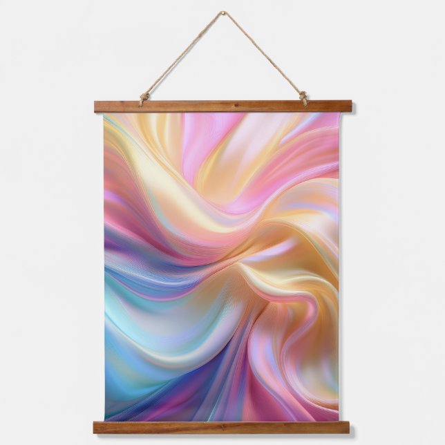 Colorful Pastel Silk Hanging Tapestry (Front)