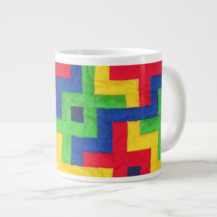 Colorful Patchwork Design Jumbo Coffee Mug