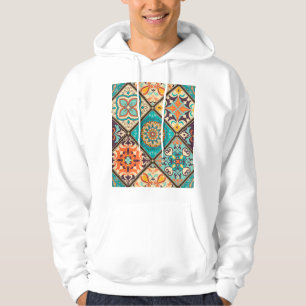 Colorful patchwork tile: Islamic motifs. Hoodie