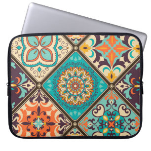 Colorful patchwork tile: Islamic motifs. Laptop Sleeve