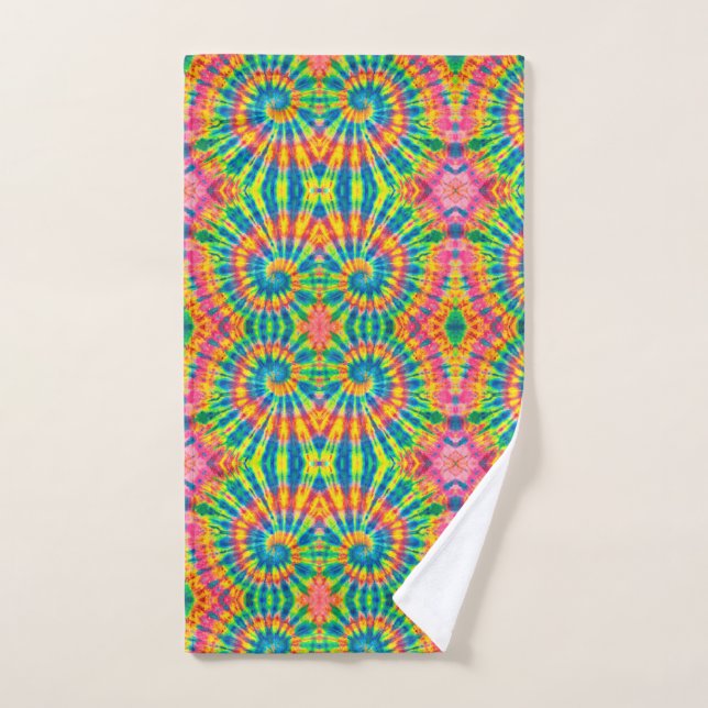 Colorful Patterns Tie-dye Hippie Hand Towel (Hand Towel)