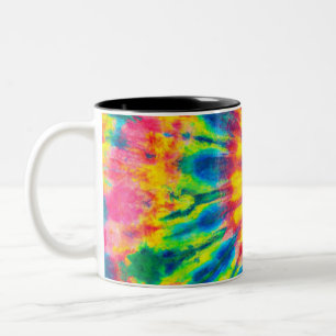 Colorful Patterns Tie-dye Hippie Two-Tone Coffee Mug