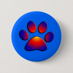 COLORFUL PAW 6 CM ROUND BADGE