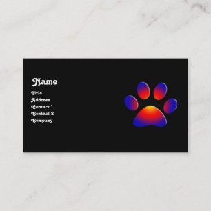 COLORFUL PAW,black Business Card