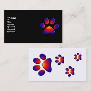 COLORFUL PAW,black white Business Card