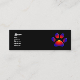 COLORFUL PAW,black white Mini Business Card
