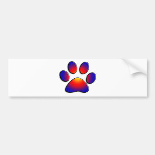 COLORFUL PAW BUMPER STICKER