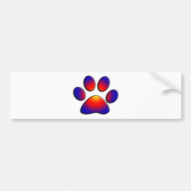 COLORFUL PAW BUMPER STICKER (Front)