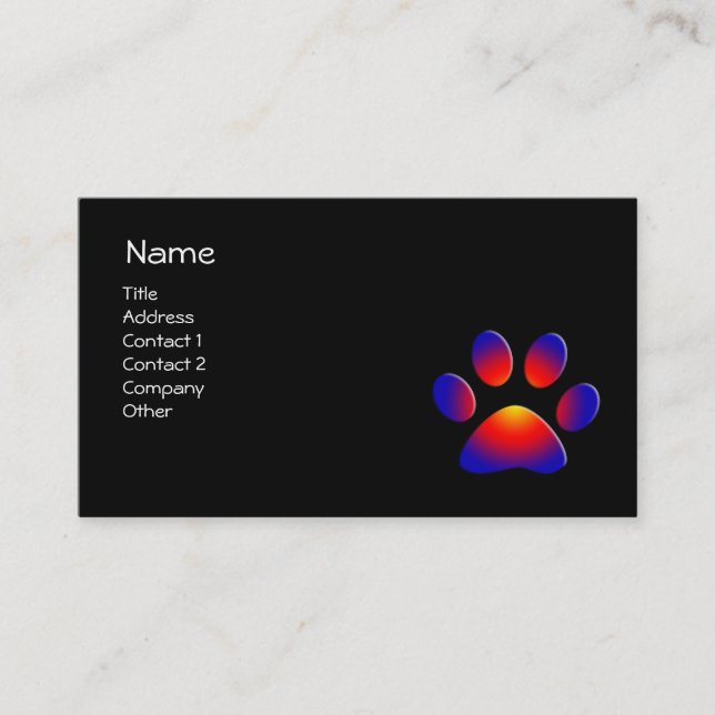 COLORFUL PAW BUSINESS CARD (Front)
