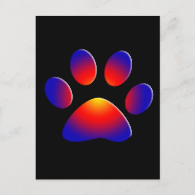COLORFUL PAW POSTCARD (Front)