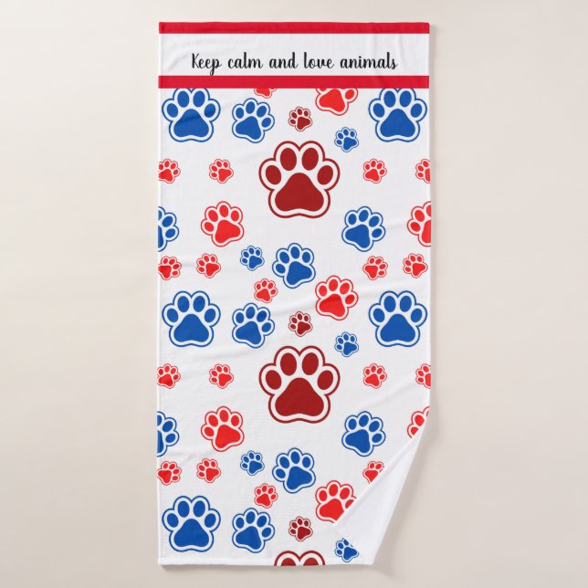 Colorful Paw Print - Best Dog Mom Gift Bath Towel (Bath Towel)