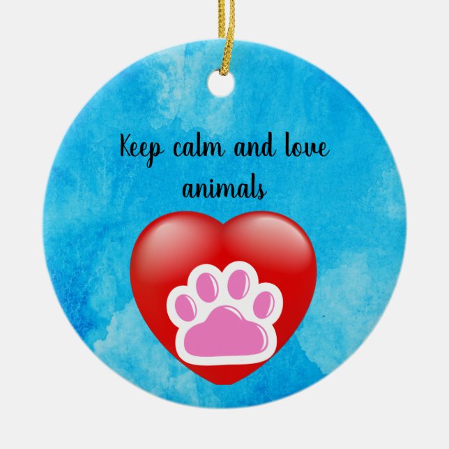 Colorful Paw Print - Best Dog Mom Gift Ceramic Tree Decoration (Front)