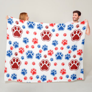 Colorful Paw Print - Best Dog Mom Gift Fleece Blanket
