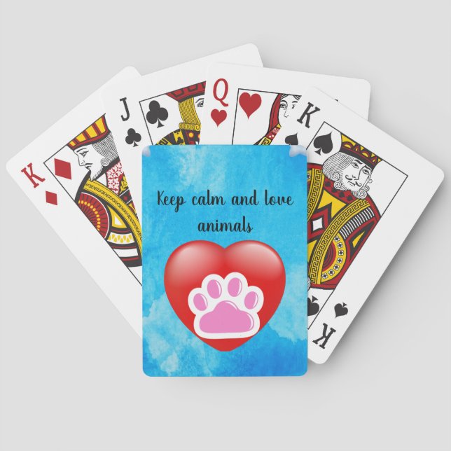 Colorful Paw Print - Best Dog Mom Gift Playing Cards (Back)